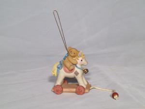 Antique Toy Horse with Bear